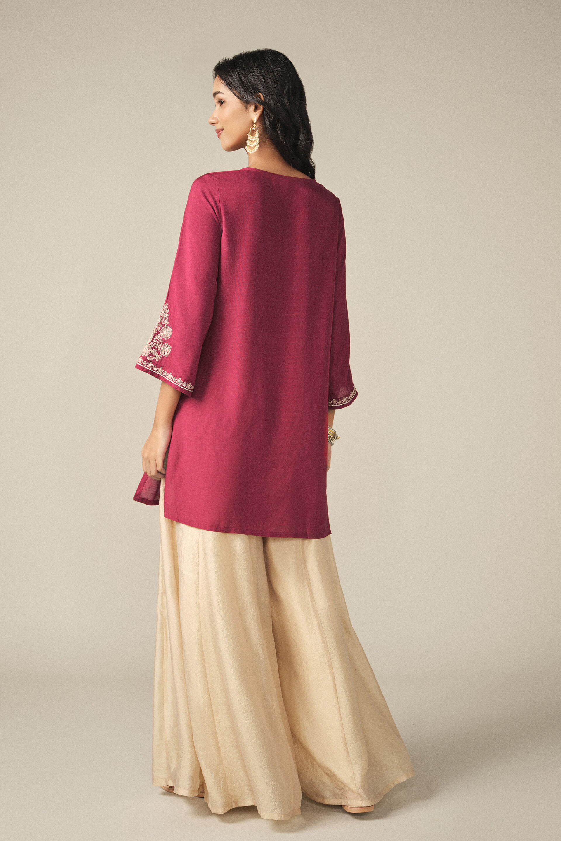 Embroidered Tunic in Red, Red, image 6